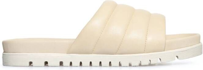 Rohde Leren Comfort Slide Sandaal Beige Dames