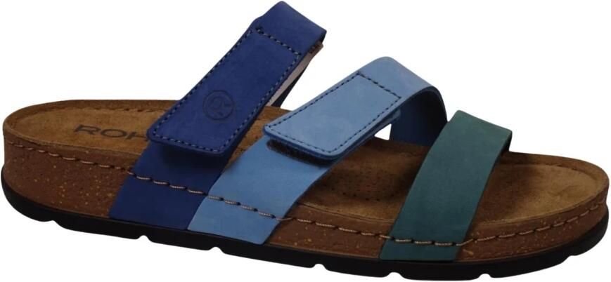 Rohde Dames slipper met voetbed Blauw combi Artikel - Foto 4