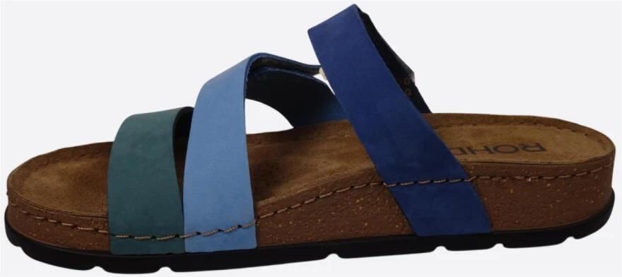 Rohde Dames slipper met voetbed Blauw combi Artikel