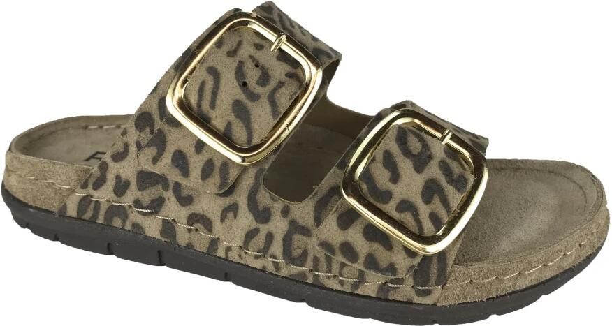 Rohde 5890 18 Slippers Bruin Panterprint Dames Bruin