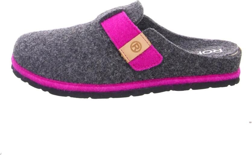 ROHDE Huisschoenen beige antraciet neonroze