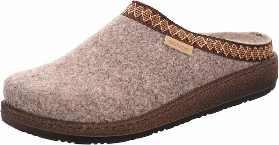 Rohde 6425 17 Pantoffels Open Sloffen Beige Vilt Dames Beige - Foto 4