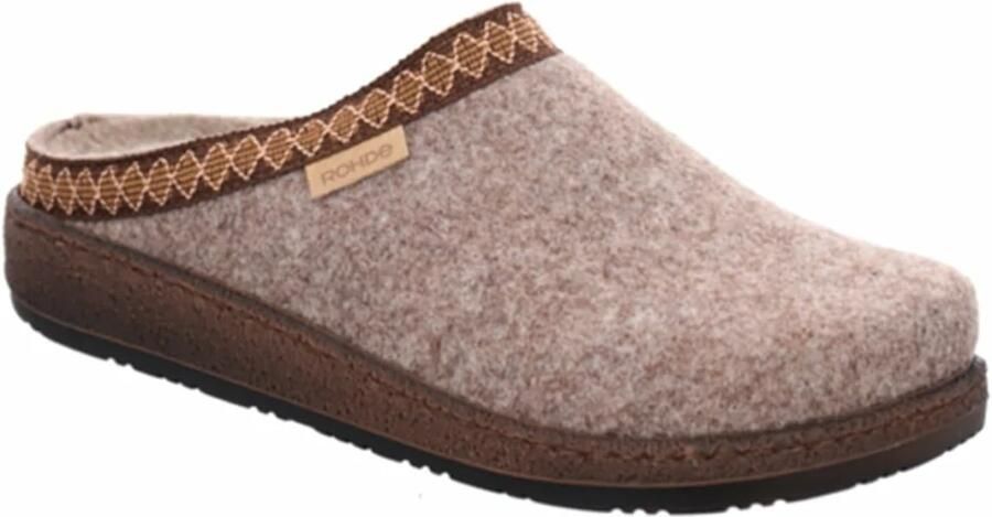 Rohde 6425 17 Pantoffels Open Sloffen Beige Vilt Dames Beige - Foto 7