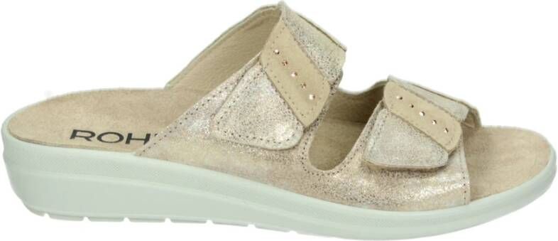 Rohde Taupe Leren Instap Sandalen