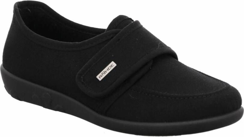 Rohde Zachte Velcro Strap Slof Black Dames