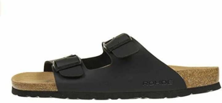 Rohde Zwarte Slides Sandalen
