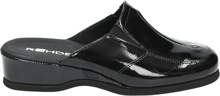 Rohde Zwarte Slipper met Rubberen Zool