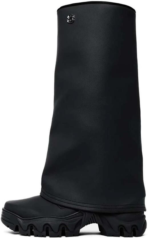 Rombaut Zwarte regenlaarzen met dikke zolen Black Dames
