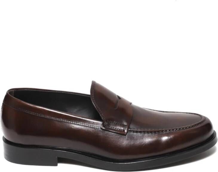 Rossano Bisconti Bruine leren mocassins Aw23 Brown Heren