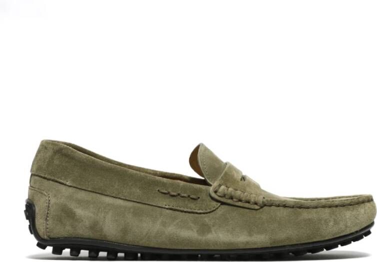 Rossano Bisconti Groene Suède Mocassins Green Heren