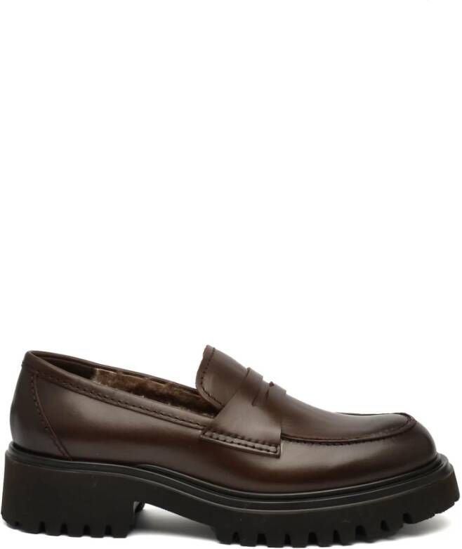 Rotta Bruine Leren Loafer Schoen Brown Dames