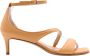 Guglielmo Rotta Rosa Leren Sandalen met Enkelband Beige Dames - Thumbnail 14