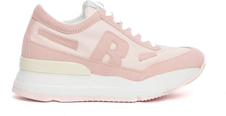 Rucoline Roze suède en stoffen sneakers