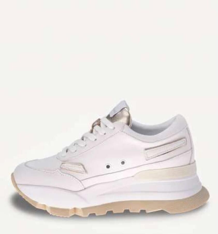 Rucoline Wit Goud Leren Sneaker