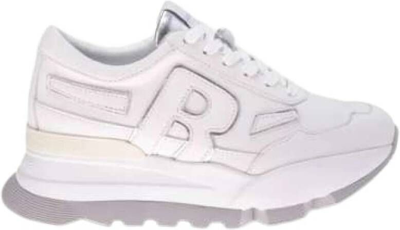 Rucoline Witte leren sneaker met zilveren details