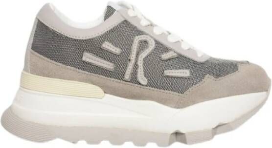Rucoline Zachte Techno Sneakers in Wit Grijs