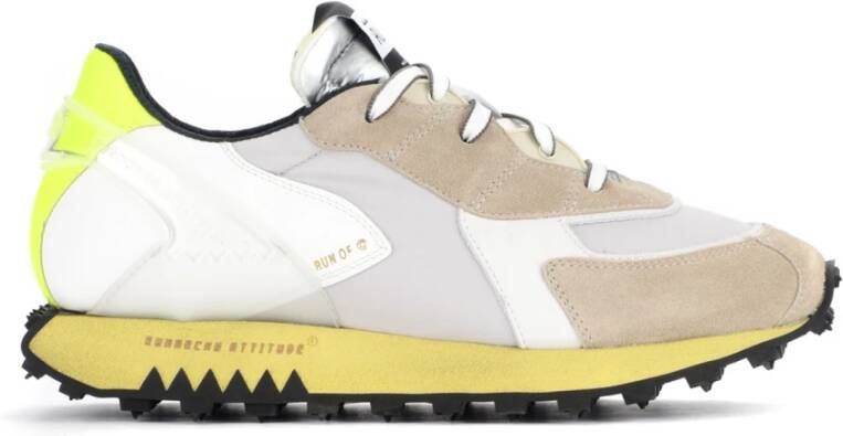 RUN OF Ambush Sneaker in Grijs Nylon met Suede Inzetstukken Multicolor Heren