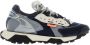 RUN OF Denim Suede Sneakers met Zwart & Wit Zolen Multicolor Heren - Thumbnail 6