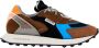 RUN OF Bruine Sneakers met Oranje Details Multicolor Heren - Thumbnail 5