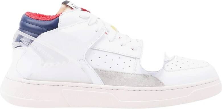 RUN OF Byon Heren Vintage Stijl Leren Sneakers White Heren