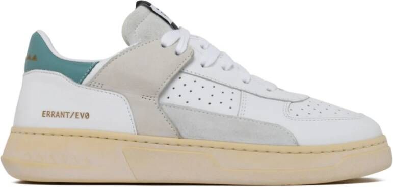 RUN OF Groen en wit leren EVO Combi Sneakers Wit Dames