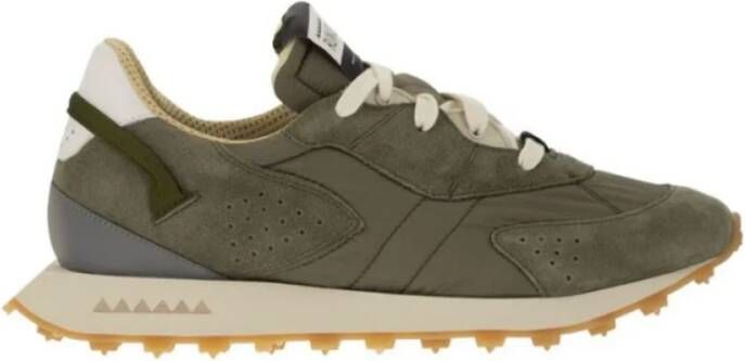 RUN OF Groene Piuma Sneakers Handgemaakt in Italië