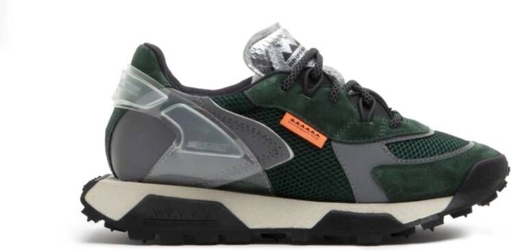 RUN OF Groene Suède Sneaker Overland Green Heren