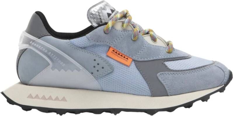 RUN OF Jeans Suède Leren Sneakers Gray Dames