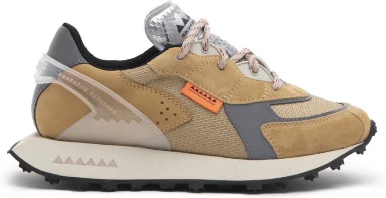 RUN OF Kameel Suède Leren Sneakers Memory Gel Brown Heren