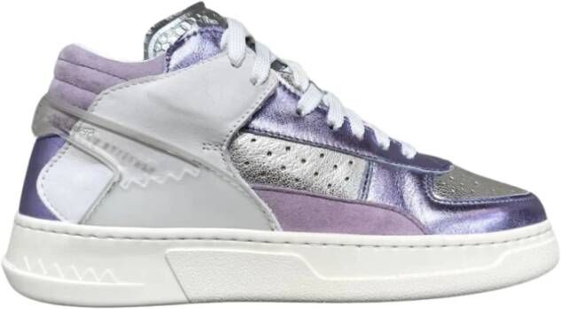 RUN OF Kristal Mid-Top Leren Sneakers Multicolor Dames