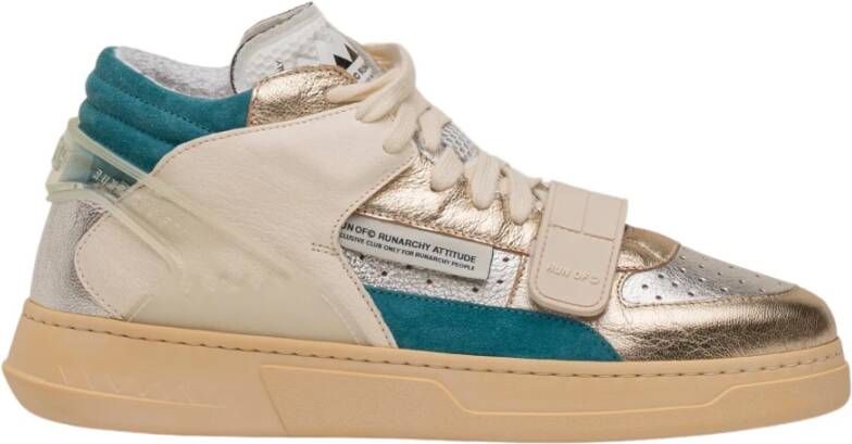 RUN OF Metallic Leren Sneakers Multicolor Dames