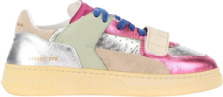 RUN OF Morris Sneaker in roze blauw en zilver leer Pink Dames