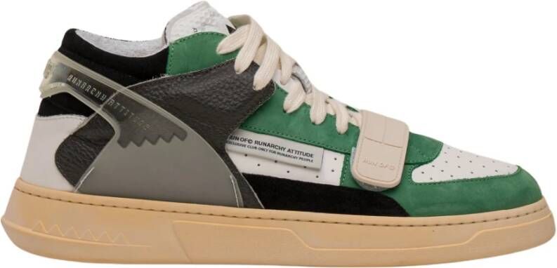 RUN OF Multicolor Leren Sneakers Green Heren