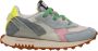 RUN OF Multicolor Leren Sneakers met Fluo Hielstuk Multicolor Dames - Thumbnail 1