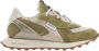 RUN OF Musk Split Leder Sneakers Green Dames - Thumbnail 1