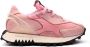 RUN OF Poedersneakers met leer en suède Pink Dames - Thumbnail 1