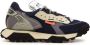 RUN OF Denim Suede Sneakers met Zwart & Wit Zolen Multicolor Heren - Thumbnail 1