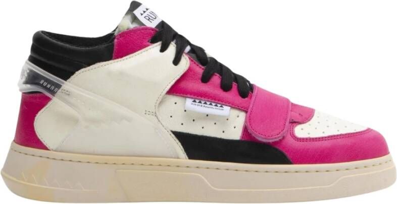 RUN OF Roze Leren Sneakers met Memory Gel Multicolor Dames