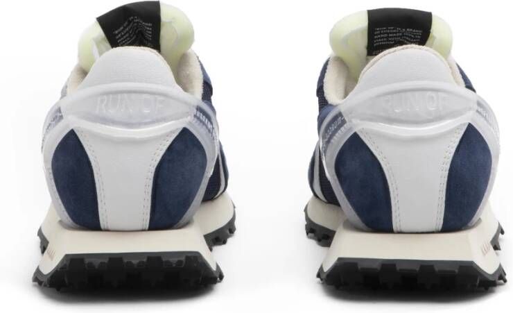 RUN OF Sportieve Chique Blauwe Suède Sneakers Multicolor Heren