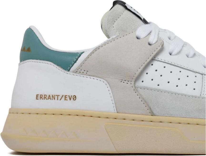 RUN OF Groen en wit leren EVO Combi Sneakers Wit Dames