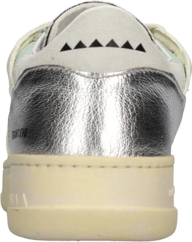 RUN OF Metallic Leren Sneakers Green Dames