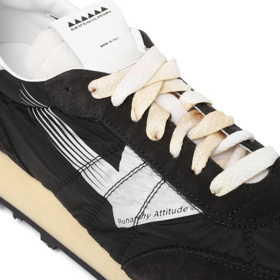 RUN OF Zwarte Sneakers van Suède en Nylon - Foto 2