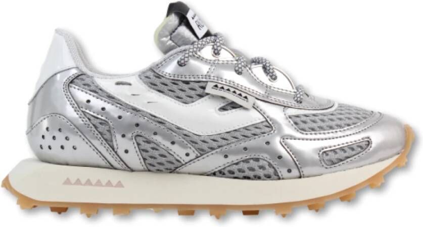 RUN OF Satin Silver Sneaker Gray Dames