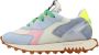 RUN OF Multicolor Leren Sneakers met Fluo Hielstuk Multicolor Dames - Thumbnail 4