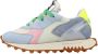 RUN OF Multicolor Leren Sneakers met Fluo Hielstuk Multicolor Dames - Thumbnail 2