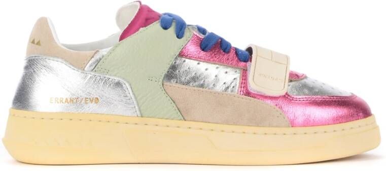 RUN OF Morris Sneaker in roze blauw en zilver leer Pink Dames