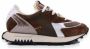 RUN OF Sportieve Lage Top Suède Sneakers Brown Heren - Thumbnail 3