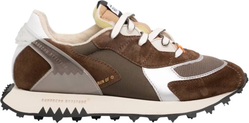 RUN OF Bruine Suède Sneakers Wong Brown Heren