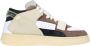 RUN OF Multicolor Leren Sneakers Brown Heren - Thumbnail 2