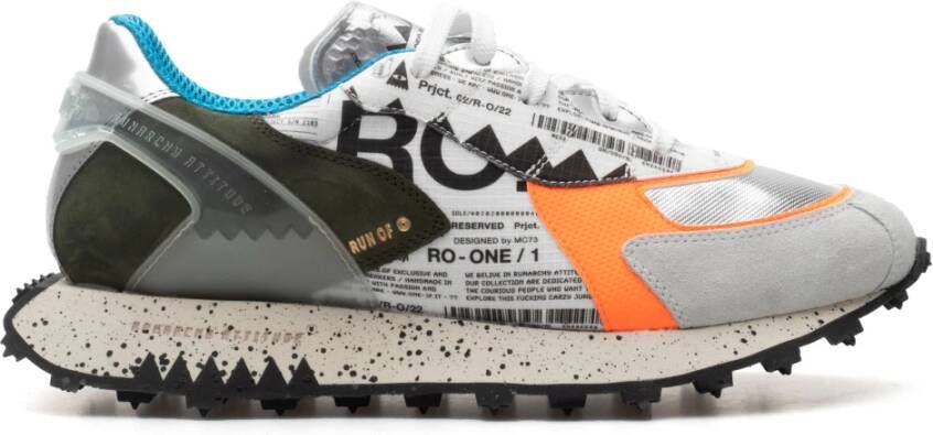 RUN OF MultiColour Leren en Technische Stof Sneakers Multicolor Heren